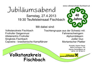 Karte 40 Jahre Jubiläum Volkstanzkreis Fischbach